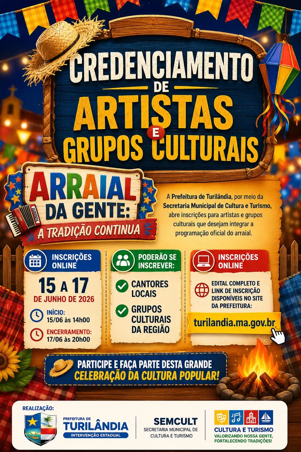 🎭🎶 CREDENCIAMENTO DE ARTISTAS E GRUPOS CULTURAIS 🎶🎭